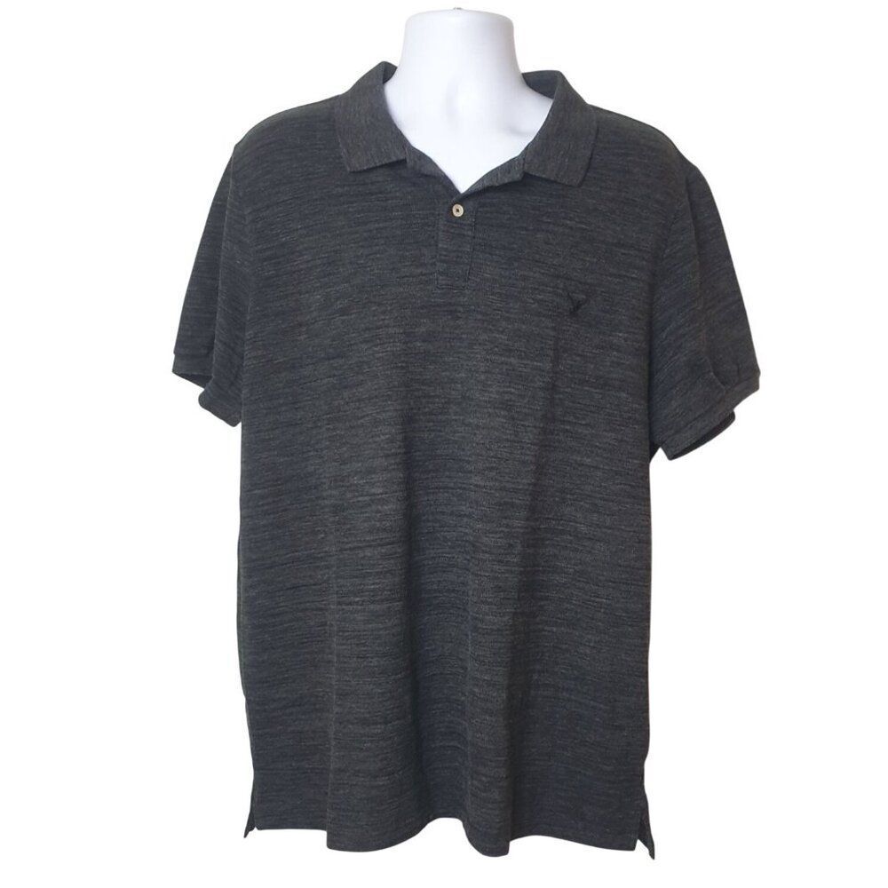 American Eagle Outfitters Mens Polo Shirt 2X Core Flex Classic Fit Charcoal Gray